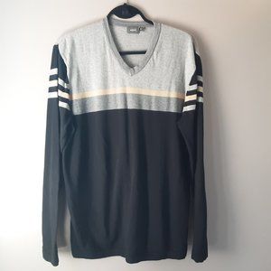 Mexx Men's Cotton V-neck Black Grey Sweater | L